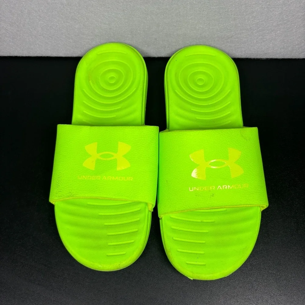 Under Armour Ansa Fixed Men's Slide Sandals Size 9 Neon Hyper Green 3023761-300